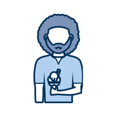 man with ice cream vector illustration