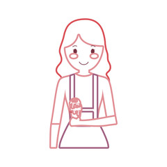 woman with  ice cream  scoops cone   vector illustration