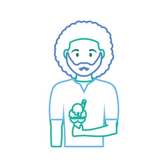 man with ice cream vector illustration