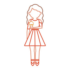 woman with  ice cream cone    vector illustration