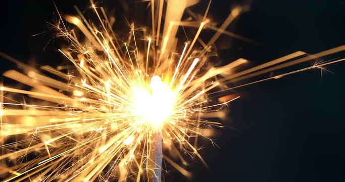 Slow Motion Christmas Party Sparkler on Black