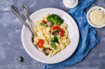 Traditional Italian pasta with vegetables