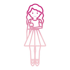 woman with  ice cream   vector illustration