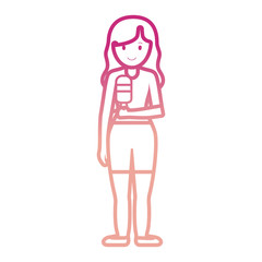 woman with  ice cream   vector illustration