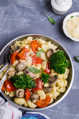 Traditional Italian pasta with vegetables