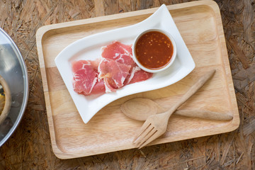 Sukiyaki or Shabu shabu with slide pork