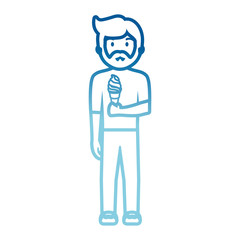man with ice cream vector illustration