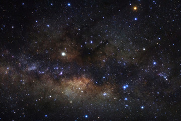 Close up of Milky way galaxy with stars and space dust in the universe