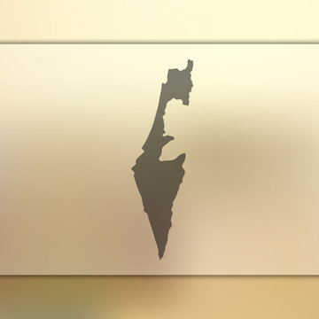 Israel map.Blurred background with silhouette of Israel map. Vector silhouette of Israel map