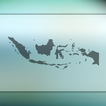 Indonesia map. Blurred background with silhouette of Indonesia map. Vector silhouette of Indonesia map