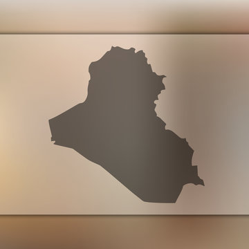 Iraq map. Blurred background with silhouette of Iraq map. Vector silhouette of Iraq map