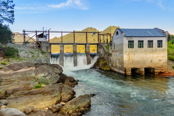Fototapeta na wymiar Old hydroelectric power station. Chemal, Altai Republic, Russia