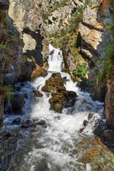 Waterfalls Beltertuyuk, Yelanda. Altai Republic, Russia