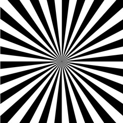 Obraz premium Czarno-biały wzór Sunburst słońce