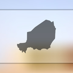 Niger map. Blurred background with silhouette of Niger map. Vector silhouette of Niger map