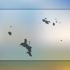 Seychelles map. Blurred background with silhouette of Seychelles map. Vector silhouette of Seychelles map