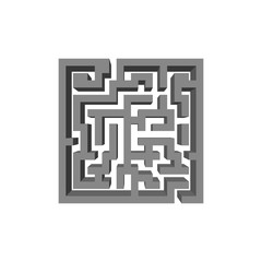 Labyrinth. Isolated on white background. 3d Vector illustration.
