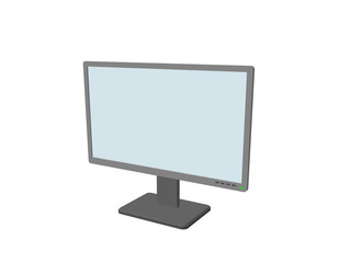 Computer monitor. Isolated on white background. 3d Vector illustration.