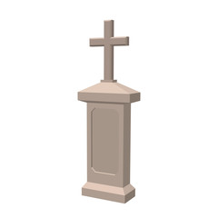 Tombstone. Isolated on white background. 3d Vector illustration.