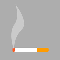 Burning Cigarette Isolated Illustration on White