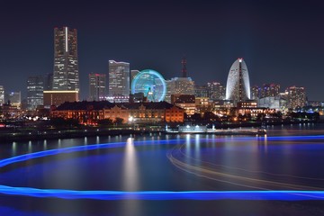 Yokohama Night View at Minatomirai in Japan