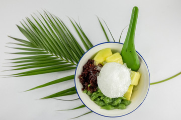 Thai dessert, shaved ice.Thai style.- (Selective focus)