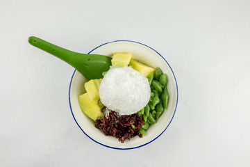 Thai dessert, shaved ice.Thai style.- (Selective focus)