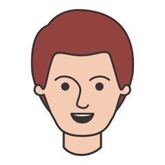 male face with short hair in colorful silhouette vector illustration