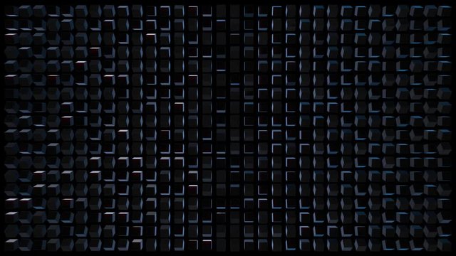 Random rotating black glossy cubes 4k background