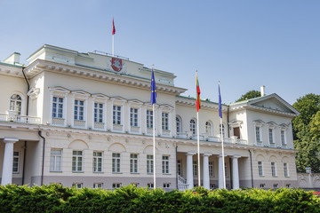 Fototapeta na wymiar presidential palace of Lithuania on sunny summer day.