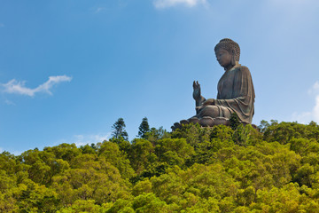 Giant buddha Lantau island in Hong Kong