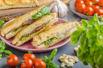 Pesto cheese sandwich