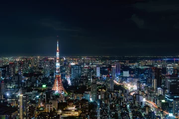 Foto op Plexiglas Nachtzicht van Tokio, Japan © hit1912