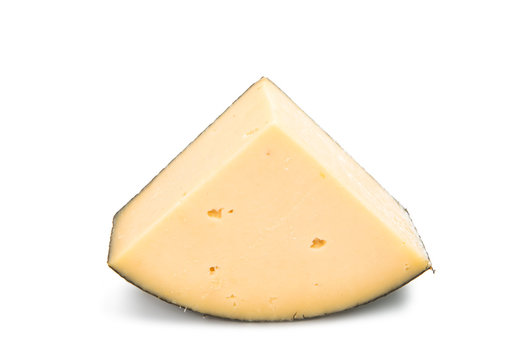 piece of dutch cheese isolated