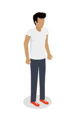 Man Character Vector Icon in Isometric Projection