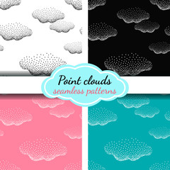Clouds. Bitmap pattern. Seamless.