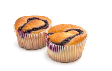 muffin with jam isolated