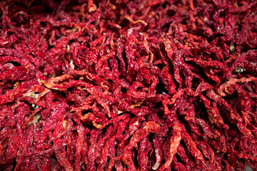 Dried red chili peppers