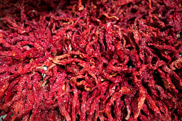 Naklejka premium Dried red chili peppers