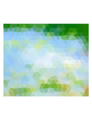 Multicolor blue and green triangles.