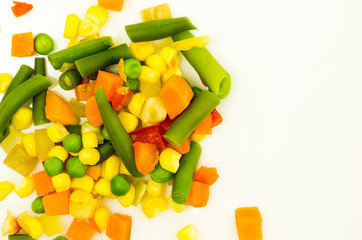 Mixed colorful vegetables. Top view.