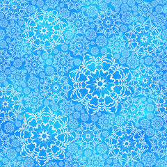 Beautiful winter seamless pattern, background with snowflakes. Vector illustration