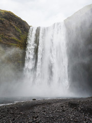 view of Skogafoss waterfall in Iceland