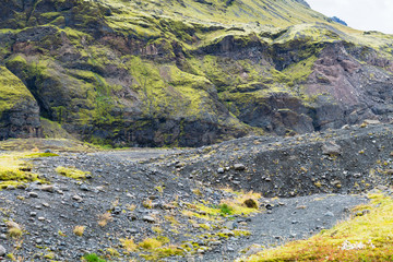 volcanic slope near Solheimajokull glacier