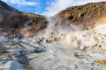 fumarole in Krysuvik area, Iceland