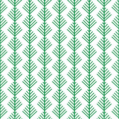 Simple cartoon fir tree on white background. Christmas wrapper.