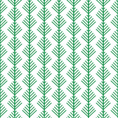 Simple cartoon fir tree on white background. Christmas wrapper.