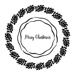 Merry Christmas greeting wreath