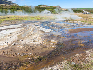earth surface in Haukadalur hot spring valley