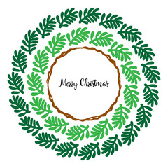Merry Christmas greeting wreath